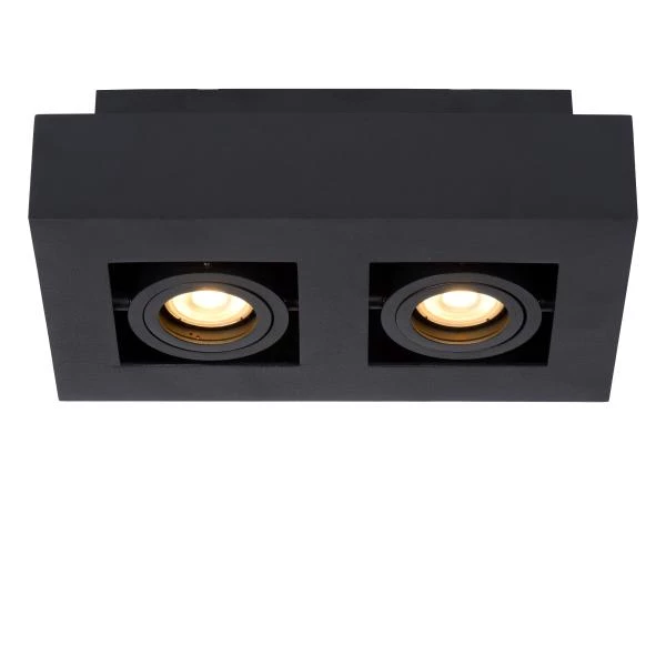 Lucide XIRAX - Plafondspot - LED Dim to warm - GU10 - 2x5W 2200K/3000K - Zwart - detail 1